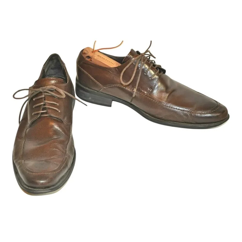Mens Via Spiga‎ Shoes 9.5M Dempsey Brown Leather Pointed toe Oxford Dress Casual